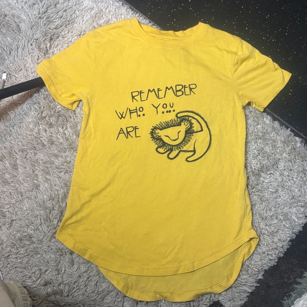 Disney Yellow Short Sleeve Tee with Lion Graphic